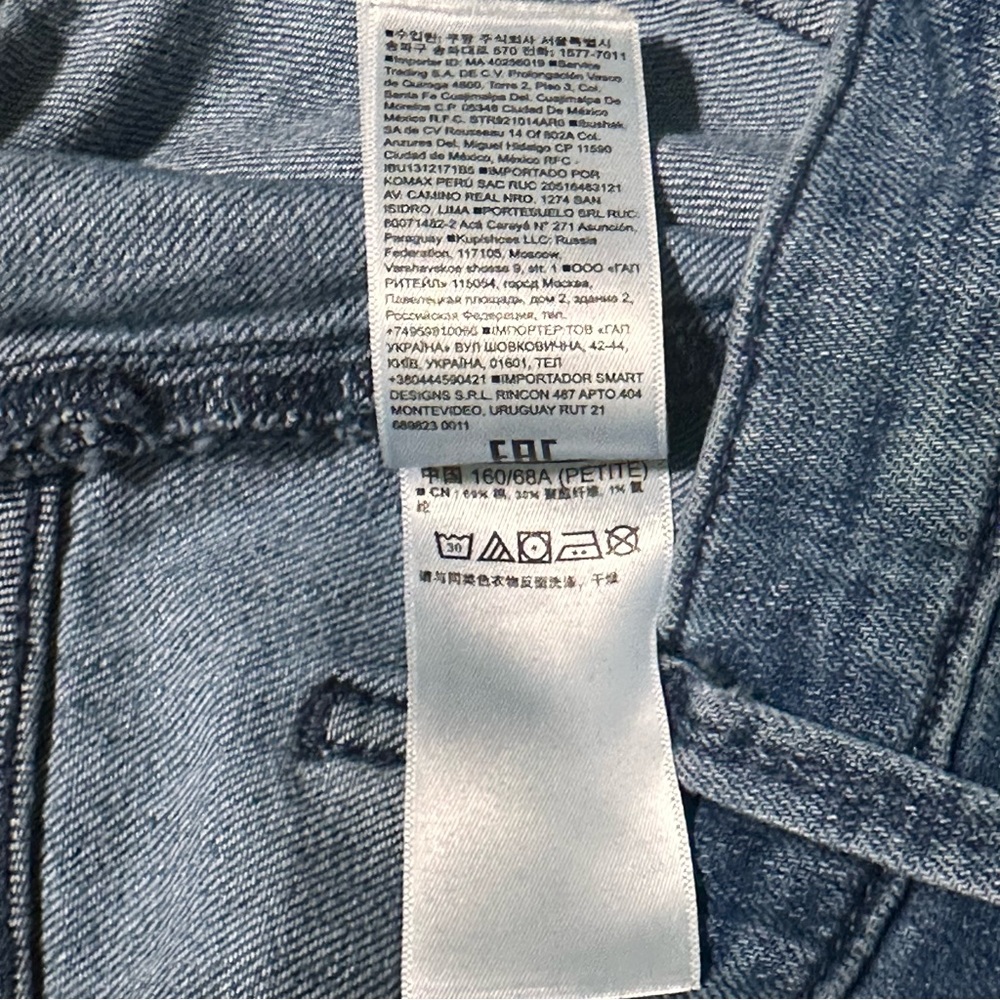 Gap Mid Rise Wide Leg Cropped Jeans Blue Medium Wash Denim Size 26 /2 Petite - Picture 13 of 15